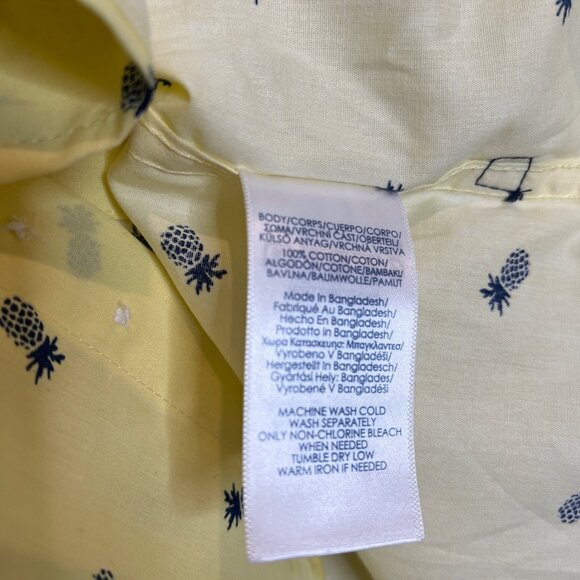 Chaps Men’s Pineapple Print Button Down Shirt Yellow Short Sleeve Small NWT - Picture 5 of 6